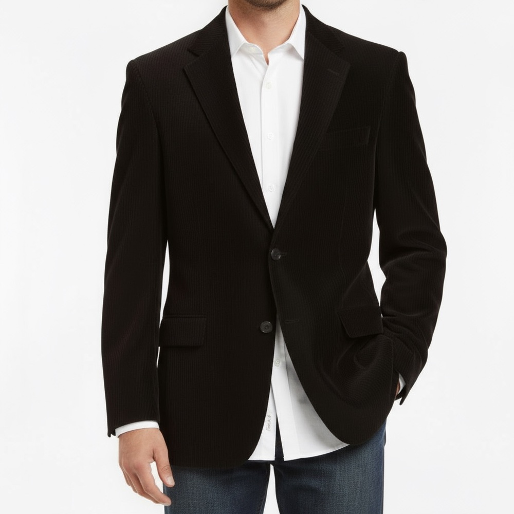 Lauren Ralph Lauren Mens Corduroy Sport Coat Black Blazer size 38R